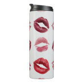 Lips Print Pattern – Chic Kiss Beauty Design Thermosbeker (Geroteerd rechts)