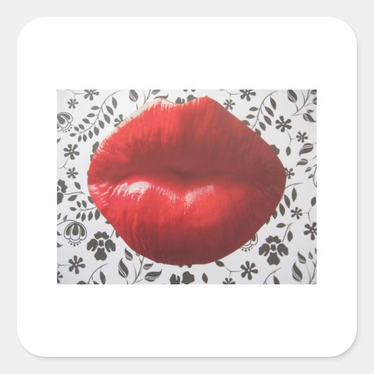 Lips producten vierkante sticker (Voorkant)