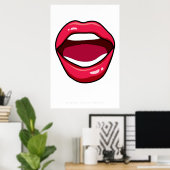Lips Retro Pop Art Poster 60s 70s | Citaat (Thuiskantoor)