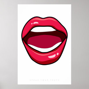 Lips Retro Pop Art Poster 60s 70s   Citaat