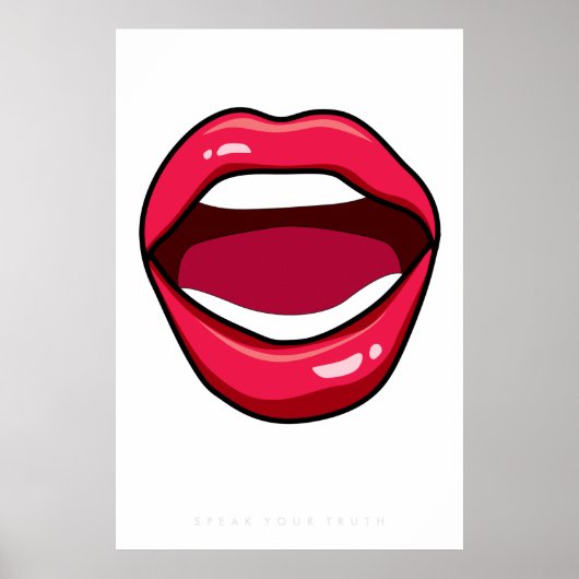 Lips Retro Pop Art Poster 60s 70s | Citaat (Voorkant)