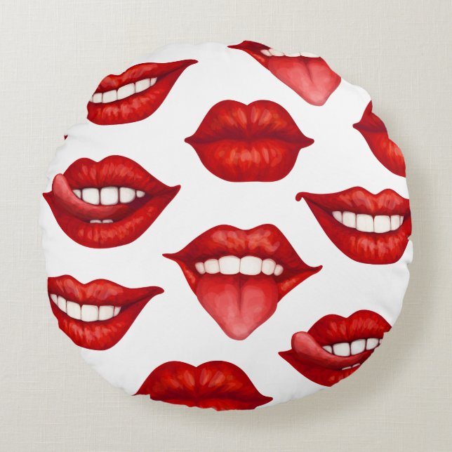Lips Rond Kussen (Voorkant)