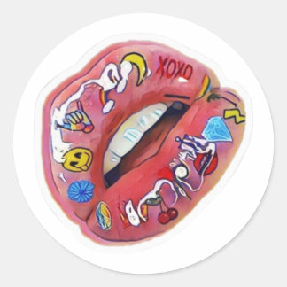 Lips Ronde Sticker