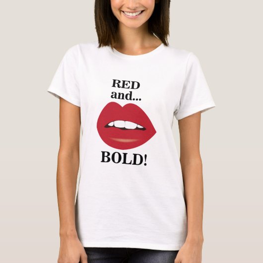 Lips Rood en Krachtige Lippen T-shirt (Voorkant)