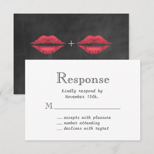 Lips RSVP Kaartje (Voorkant / Achterkant)