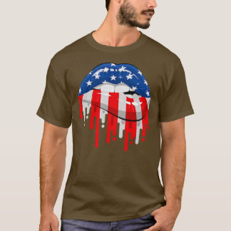 Lips Sexy US Flag Funny 4th Of July Patriotic T-shirt