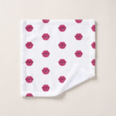 Lips Shower Curtain Pink Kiss lipstick Bad Handdoek (Wasdoekje)