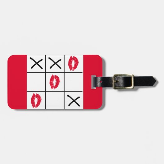 Lips Tic Tac Toe Bagagelabel (Voorkant horizontaal)