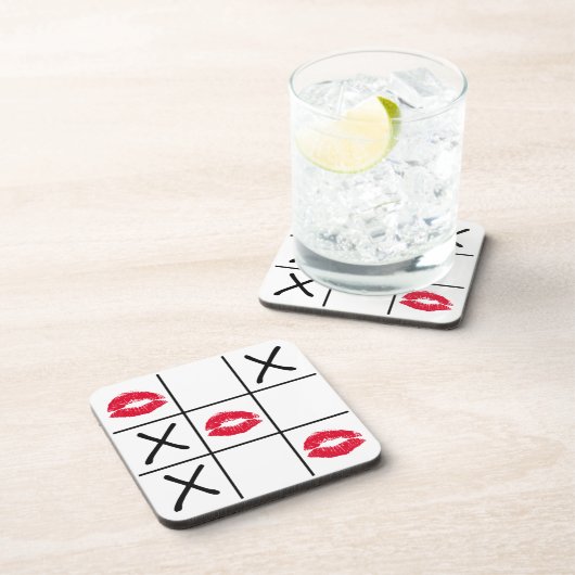 Lips Tic Tac Toe Bier Onderzetter (Rechterzijde)