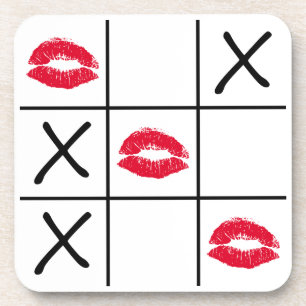 Lips Tic Tac Toe Bier Onderzetter