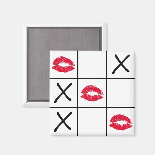 Lips Tic Tac Toe Magneet (Voorkant / Achterkant)