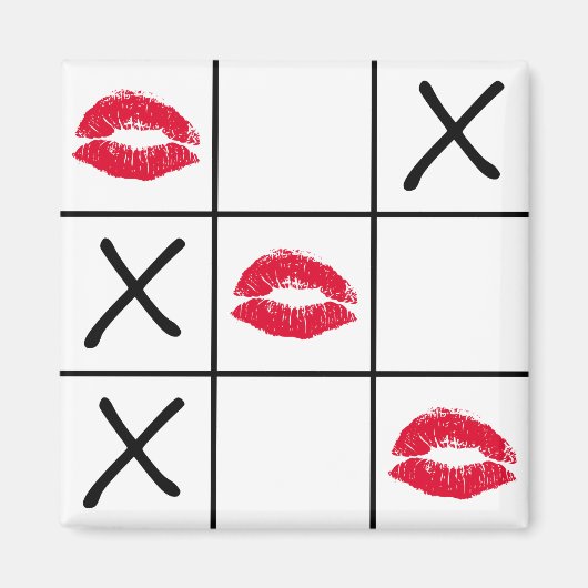 Lips Tic Tac Toe Magneet (Voorkant)