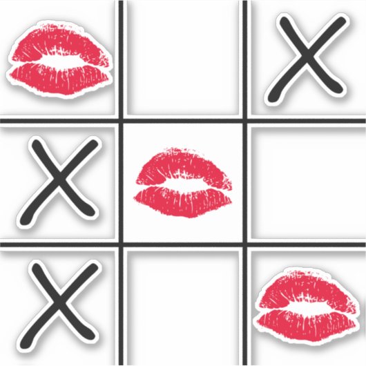 Lips Tic Tac Toe Sticker (Voorkant)