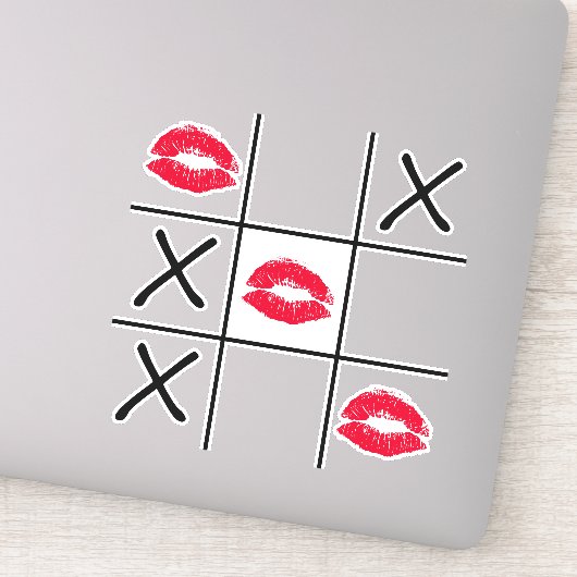 Lips Tic Tac Toe Sticker (Detail)