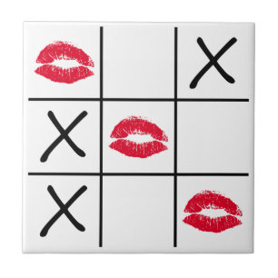 Lips Tic Tac Toe Tegeltje