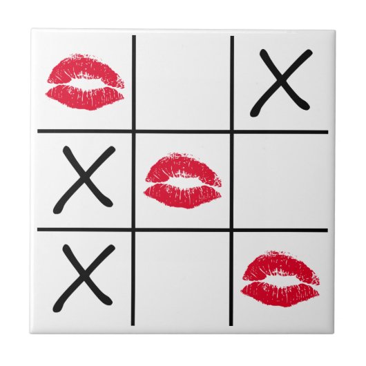 Lips Tic Tac Toe Tegeltje (Voorkant)