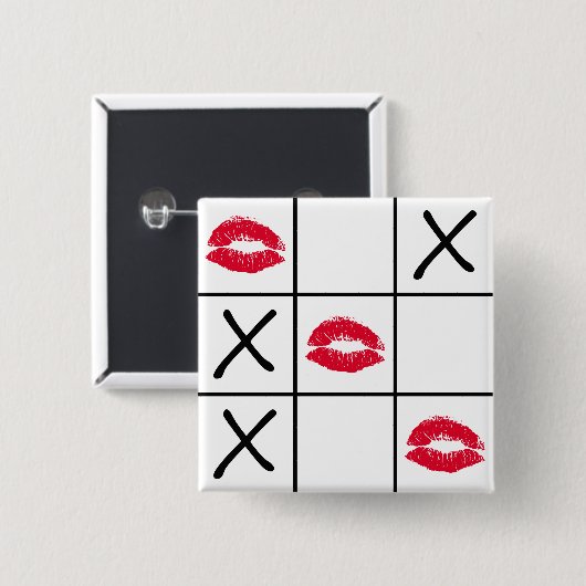 Lips Tic Tac Toe Vierkante Button 5,1 Cm (Voorkant /achterkant)