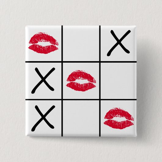 Lips Tic Tac Toe Vierkante Button 5,1 Cm (Voorkant)