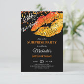 Lips-uitnodiging, 50th Birthday Party Kaart (Staand voorkant)