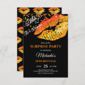 Lips-uitnodiging, 50th Birthday Party Kaart (Voorkant / Achterkant)