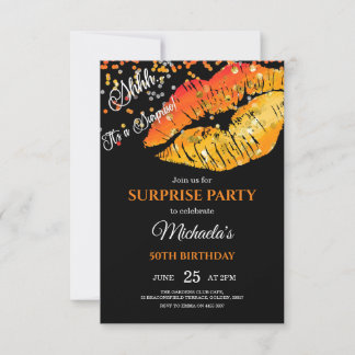 Lips-uitnodiging, 50th Birthday Party Kaart
