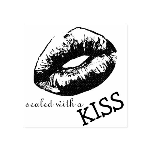 Lips - verzegeld met een kus rubberstempel (Afrduk)