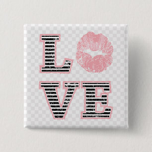 Lips Vierkante Button 5,1 Cm