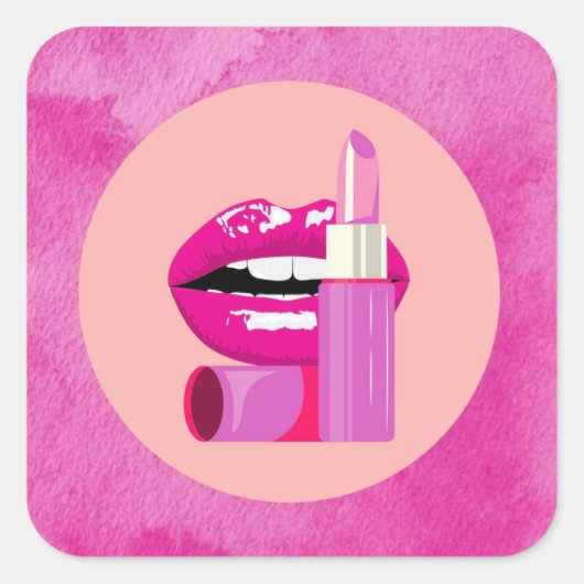 Lips Vierkante Sticker (Voorkant)