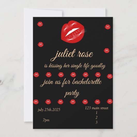 Lips vrijgezellenfeest kaart (Voorkant)