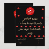 Lips vrijgezellenfeest kaart (Voorkant / Achterkant)