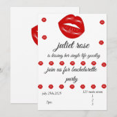 Lips vrijgezellenfeest kaart (Voorkant / Achterkant)