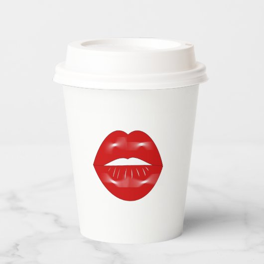 Lips vrijgezellenfeest papieren bekers (Voorkant)