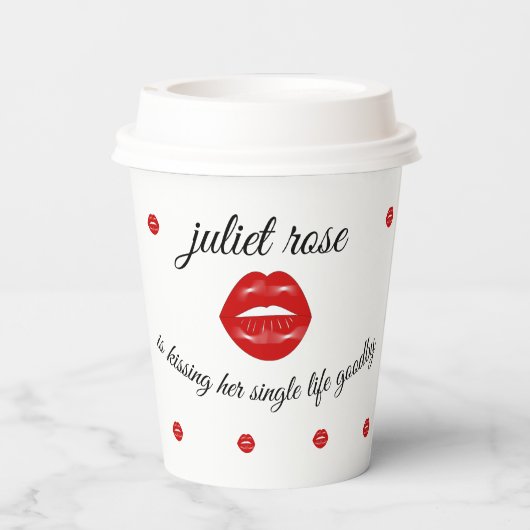 Lips vrijgezellenfeest papieren bekers (Achterkant)