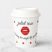 Lips vrijgezellenfeest papieren bekers (Voorkant)