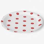 Lips vrijgezellenfeest papieren bordje (Gekanteld)