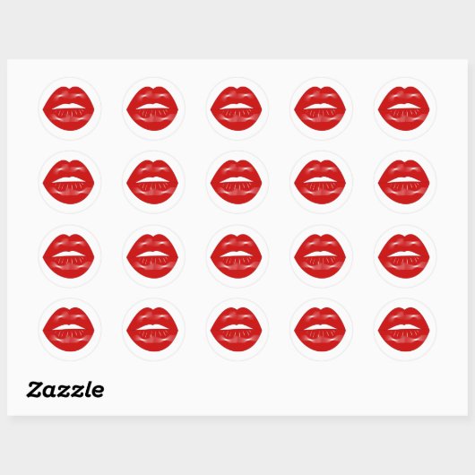 Lips vrijgezellenfeest ronde sticker (Vel)