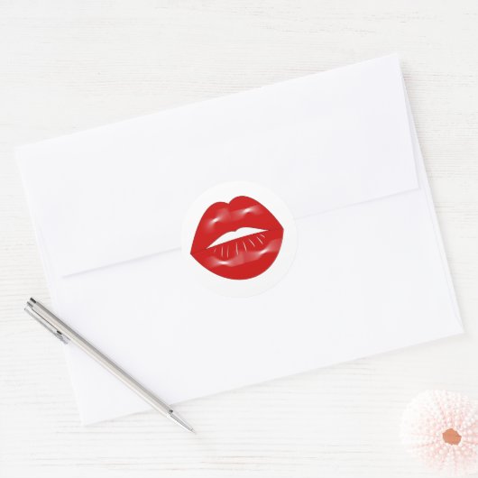 Lips vrijgezellenfeest ronde sticker (Envelop)