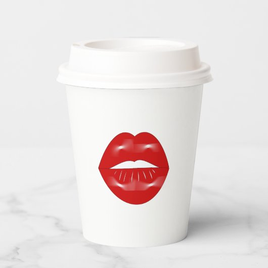 Lips vrijgezellenparty papieren bekers (Achterkant)