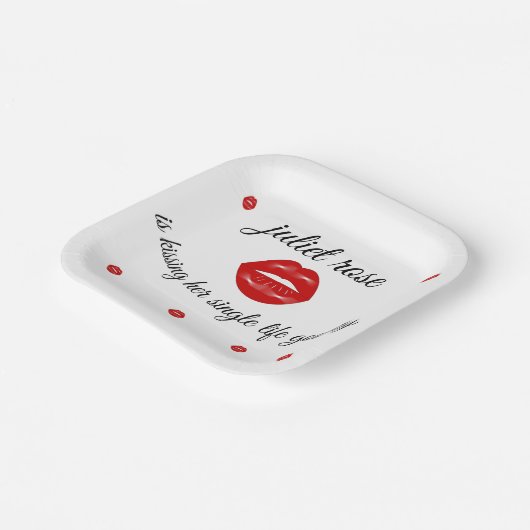 Lips vrijgezellenparty papieren bordje (Gebogen)