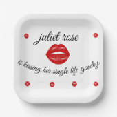 Lips vrijgezellenparty papieren bordje (Voorkant)