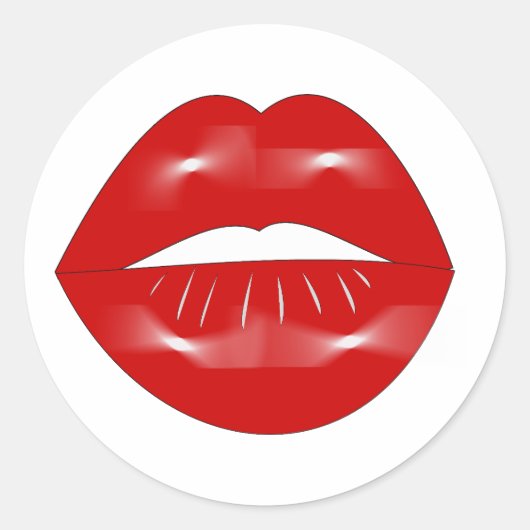 Lips vrijgezellenparty ronde sticker (Voorkant)