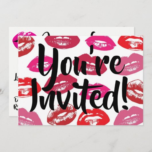 Lips waarvoor je uitgenodigd bent kaart (Voorkant / Achterkant)