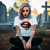 Lips with Black Lace and Bats T-shirt