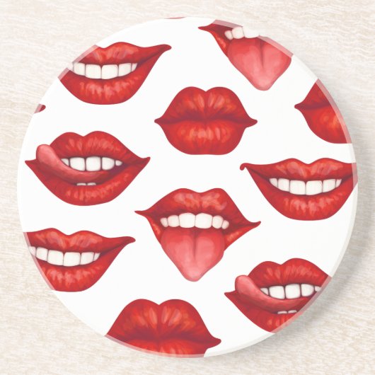 Lips Zandsteen Onderzetter (Voorkant)