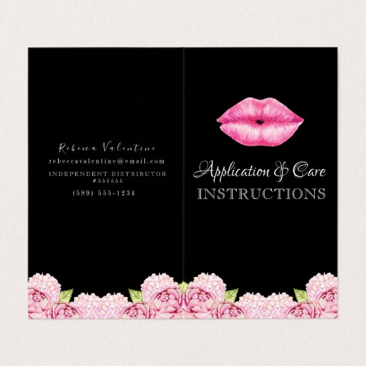 Lipsense Application Instructions Booklet Visitekaartje (Buitenkant ongevouwen)