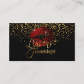 Lipsense Cinnamon Red Lips op zwart Visitekaartje (Voorkant)