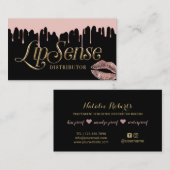 LipSense Distributor 3D Script Roos Gold Driving Visitekaartje (Voorkant / Achterkant)