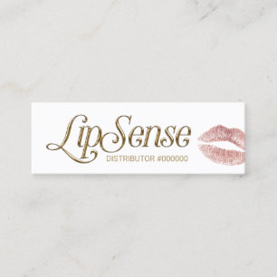 LipSense Distributor 3D Script Roos Gold Lips Mini Visitekaartje