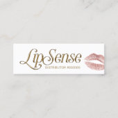 LipSense Distributor 3D Script Roos Gold Lips Mini Visitekaartje (Voorkant)