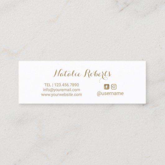 LipSense Distributor 3D Script Roos Gold Lips Mini Visitekaartje (Achterkant)